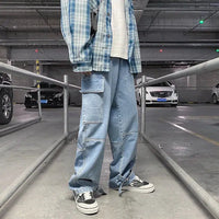 Wide Leg Baggy Cargo Jeans — dettaglio