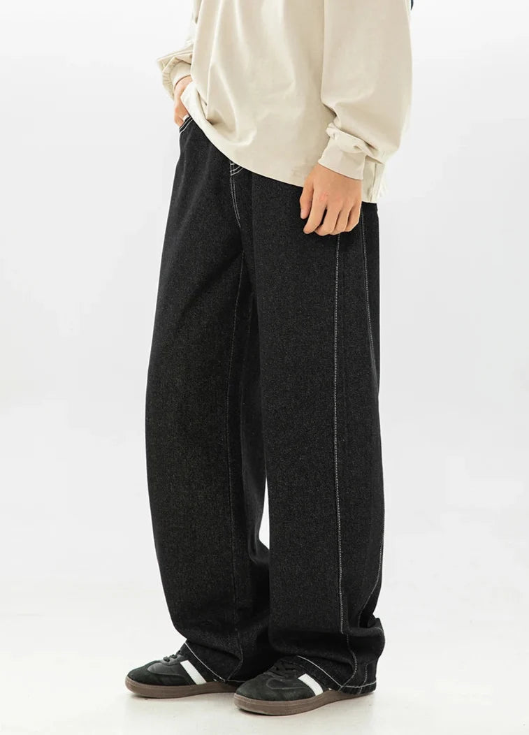 Wide Leg Baggy Dark Wash Jeans — vista posteriore