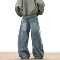 Wide Leg Baggy Denim Jeans — vista posteriore