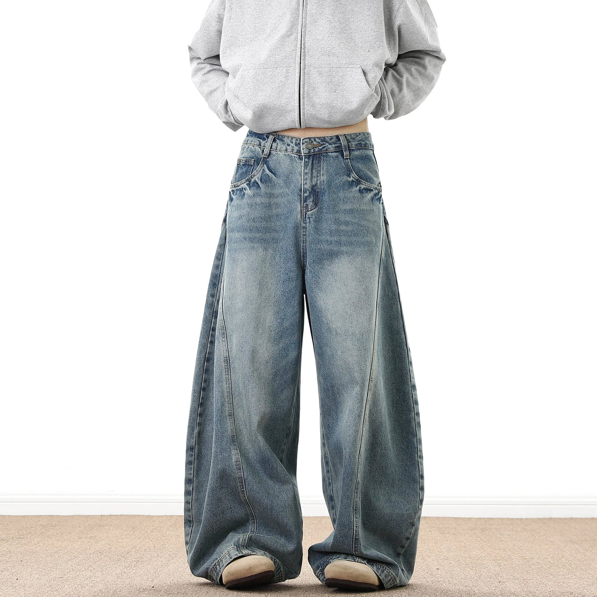Wide Leg Baggy Denim Jeans — dettaglio