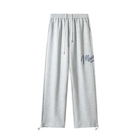 Wide Leg Embroidered Baggy Sweatpant Joggers Trousers — vista completa