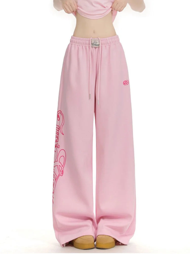 Wide Leg High Waist Sweatpants Joggers Trousers — dettaglio