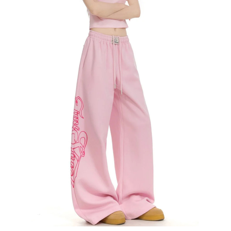 Wide Leg High Waist Sweatpants Joggers Trousers — vista posteriore