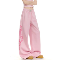 Wide Leg High Waist Sweatpants Joggers Trousers — vista posteriore