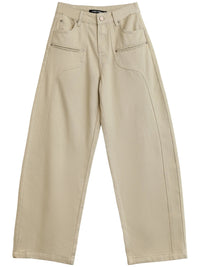 Wide Leg Workwear Boyfriend Fit Jeans — vista frontale