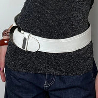 Wide White Leather Belt — in alternativa