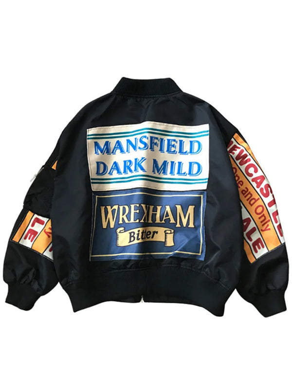 Windbreaker Coat Patch Design Jacket — vista frontale