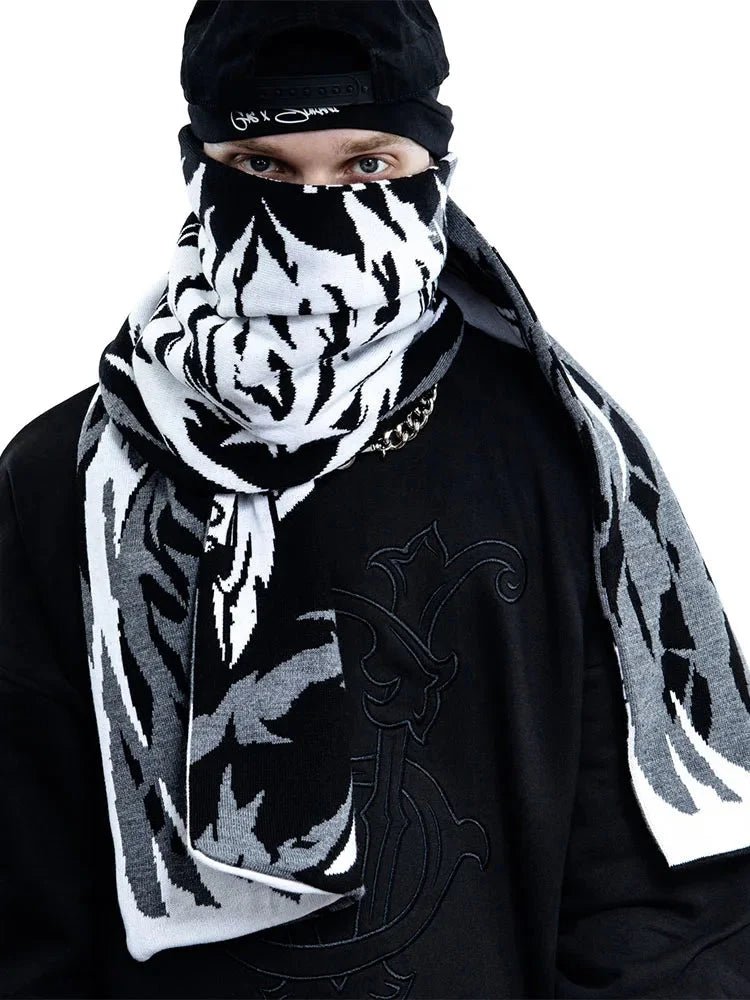 Winter Graphic Knitted Shawl Scarf — dettaglio della stampa