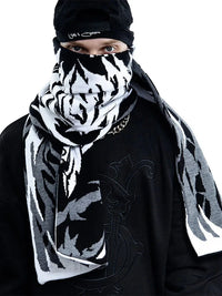 Winter Graphic Knitted Shawl Scarf — dettaglio della stampa