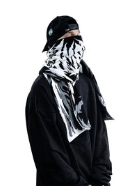 Winter Graphic Knitted Shawl Scarf — vista laterale