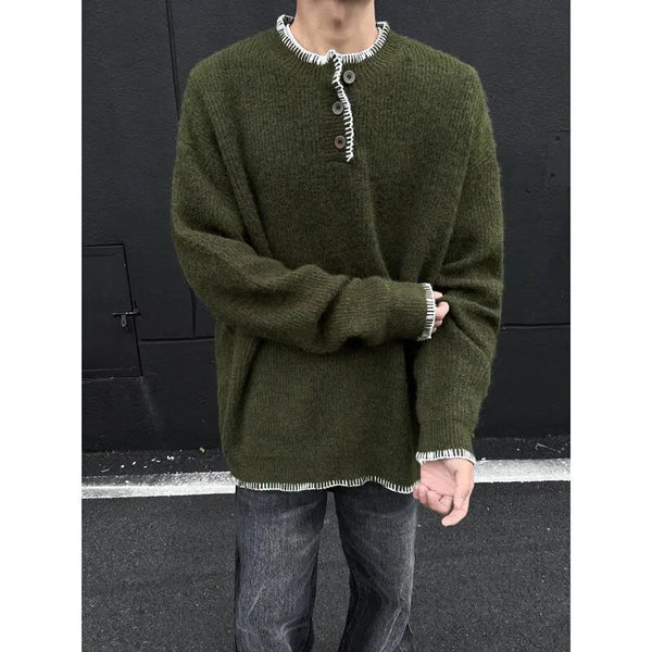 Winter Round Neck Knitted Jumper Sweater — vista frontale