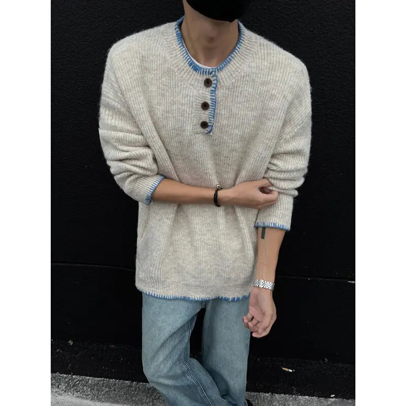 Winter Round Neck Knitted Jumper Sweater — vista posteriore