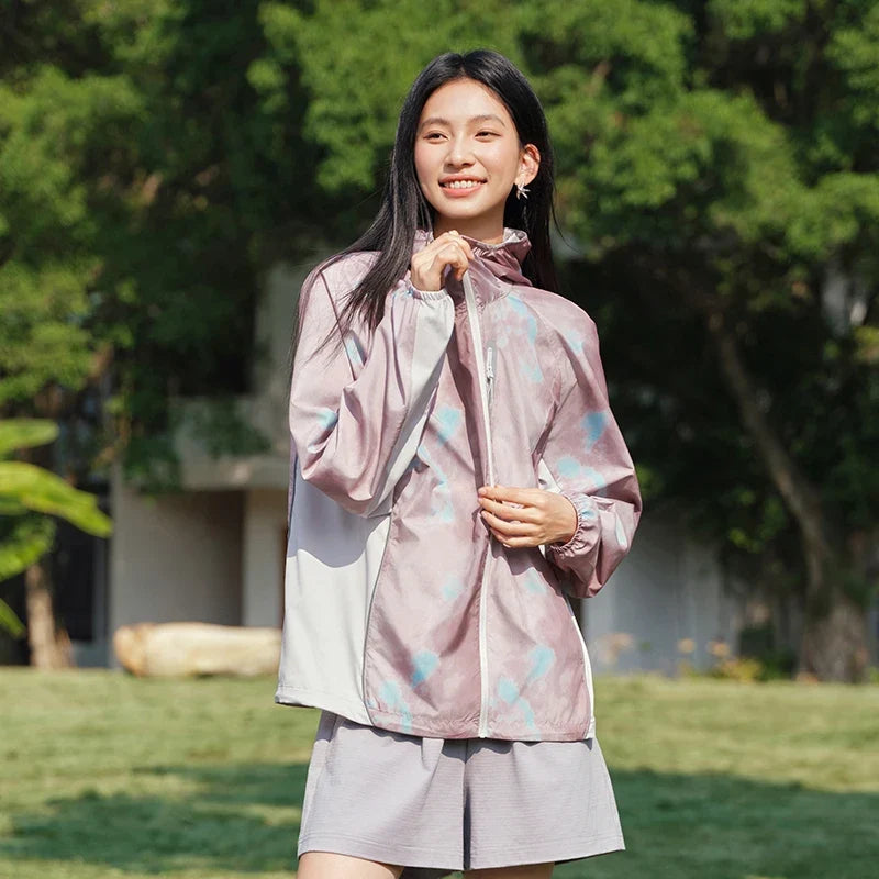 Womens All Over Graphic Breathable Windbreaker Coat — dettaglio