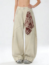 Womens Apricot Baggy Wide Leg Jeans — vista laterale