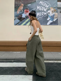 Womens Baggy Curved Barrel Jeans — vista laterale