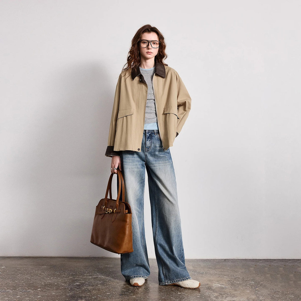 Womens Barn Style Trench Coat — vista frontale