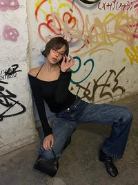 Womens Cold Shoulder Long Sleeve Top — in alternativa