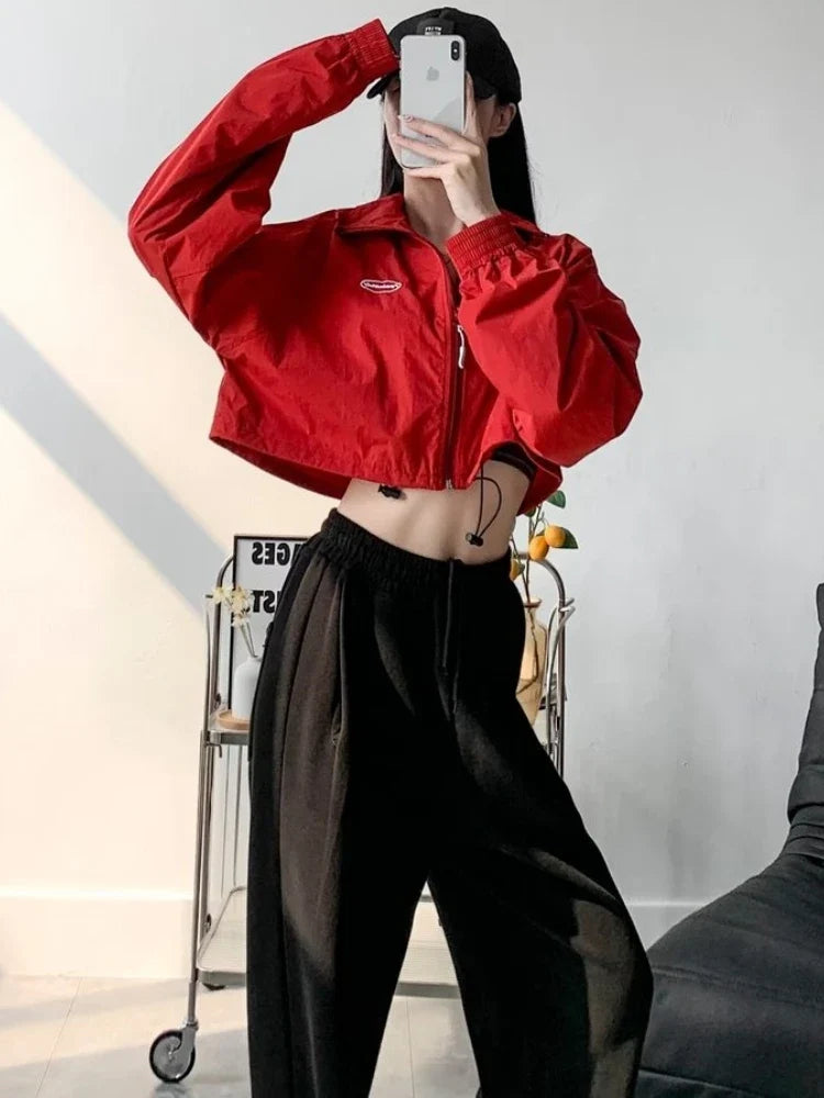Womens Cropped Athleisure Jacket — vista laterale