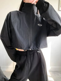 Womens Cropped Athleisure Jacket — dettaglio del tessuto