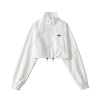 Womens Cropped Athleisure Jacket — vista frontale