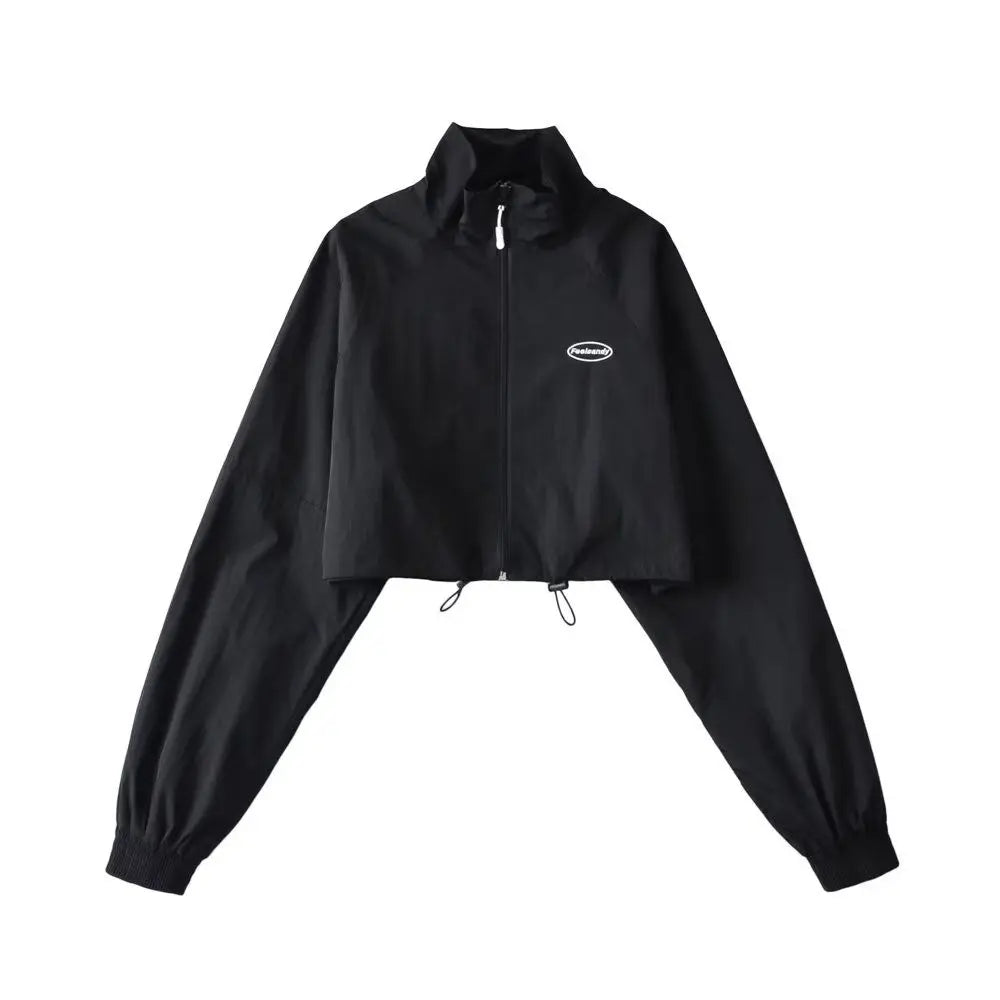 Womens Cropped Athleisure Jacket — vista posteriore