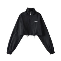 Womens Cropped Athleisure Jacket — vista posteriore