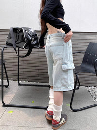 Womens Denim Cargo Jorts Short — dettaglio della stampa
