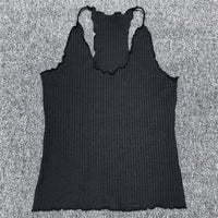 Womens Elastic Slim Fit V Neck Crop Top — vista posteriore