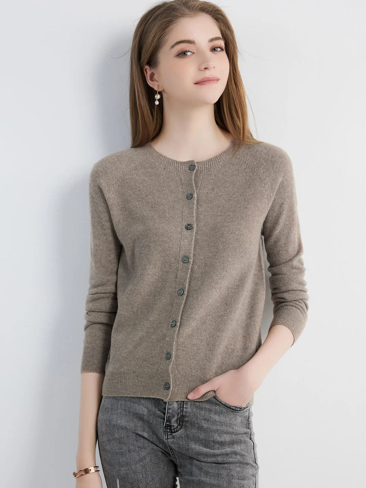 Womens Essentials Knit Cardigan Sweater — vista posteriore