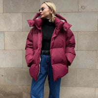 Womens Hooded Puffer Jacket Coat — vista posteriore
