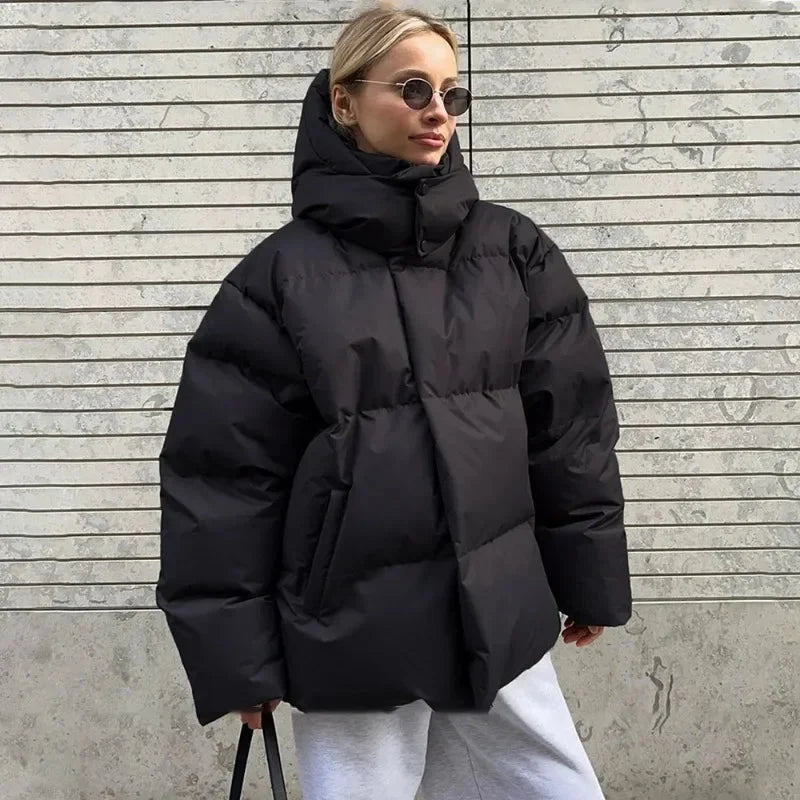 Womens Hooded Puffer Jacket Coat — dettaglio della stampa