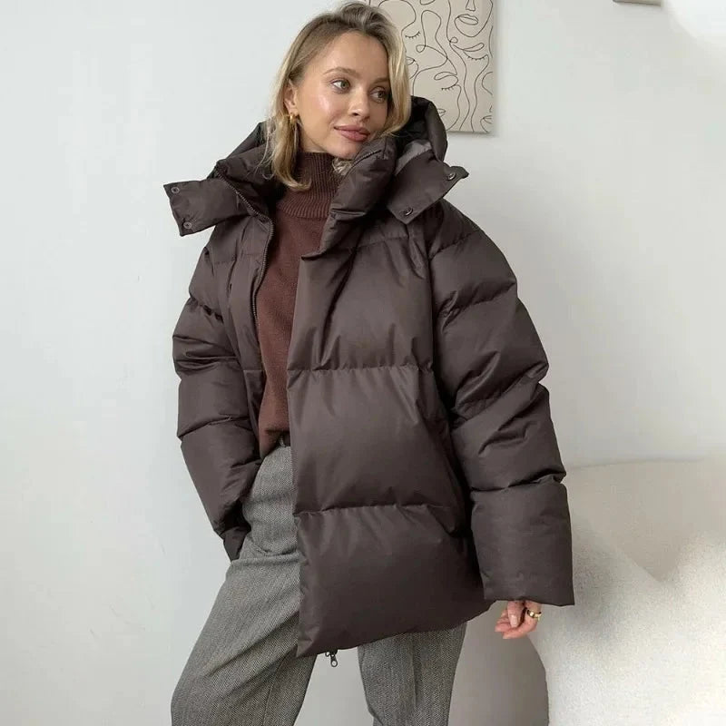 Womens Hooded Puffer Jacket Coat — in alternativa