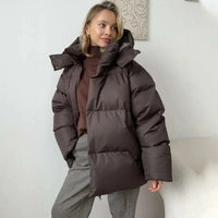 Womens Hooded Puffer Jacket Coat — in alternativa