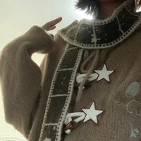 Womens Knitted Narrow Graphic Scarf — vista frontale