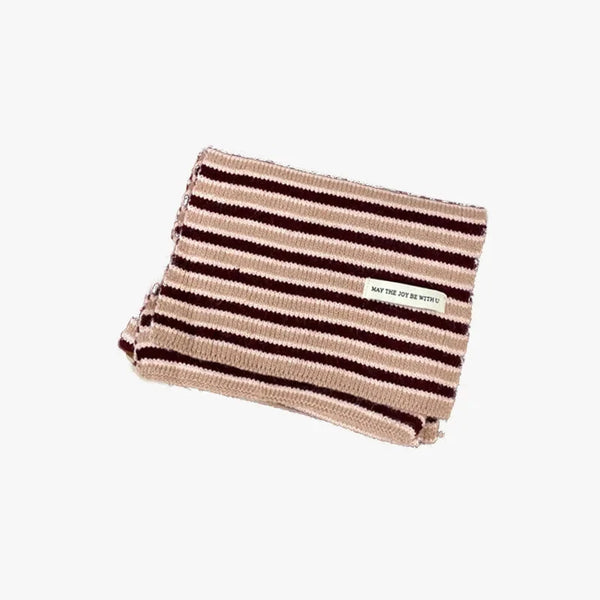 Womens Knitted Striped Scarf — vista frontale