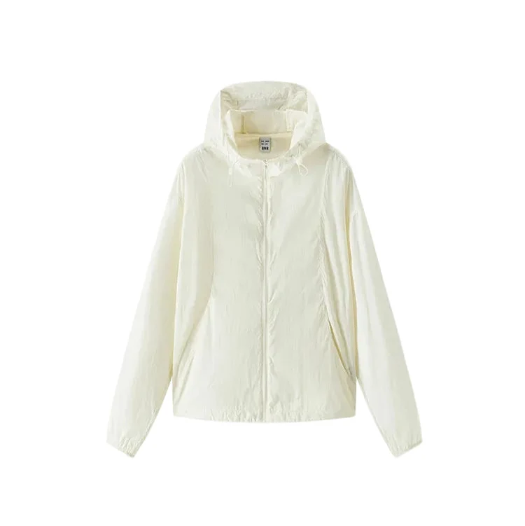 Womens Loose Hooded Windbreaker Coat — vista laterale