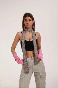Womens Narrow Star Graphic Lengthened Scarf — dettaglio della stampa