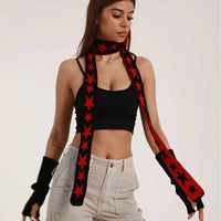 Womens Narrow Star Graphic Lengthened Scarf — in alternativa