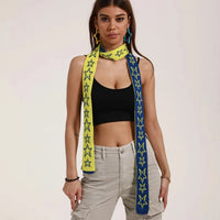 Womens Narrow Star Graphic Lengthened Scarf — vista frontale