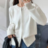 Y2K Womens O Neck Double Zip Cardigan