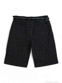 Womens Rhinestone Printed Denim Shorts Jorts — vista laterale