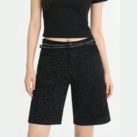 Womens Rhinestone Printed Denim Shorts Jorts — dettaglio della stampa