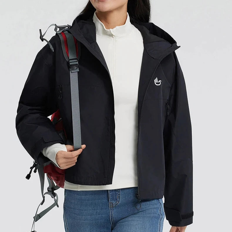 Womens Short Waterproof Windbreaker Jacket — vista completa