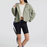 Womens Short Waterproof Windbreaker Jacket — vista frontale