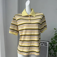 Womens Striped Polo Shirt — vista posteriore