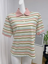 Womens Striped Polo Shirt — dettaglio della stampa