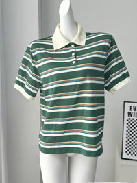 Womens Striped Polo Shirt — vista frontale