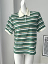 Y2K Womens Striped Polo Shirt