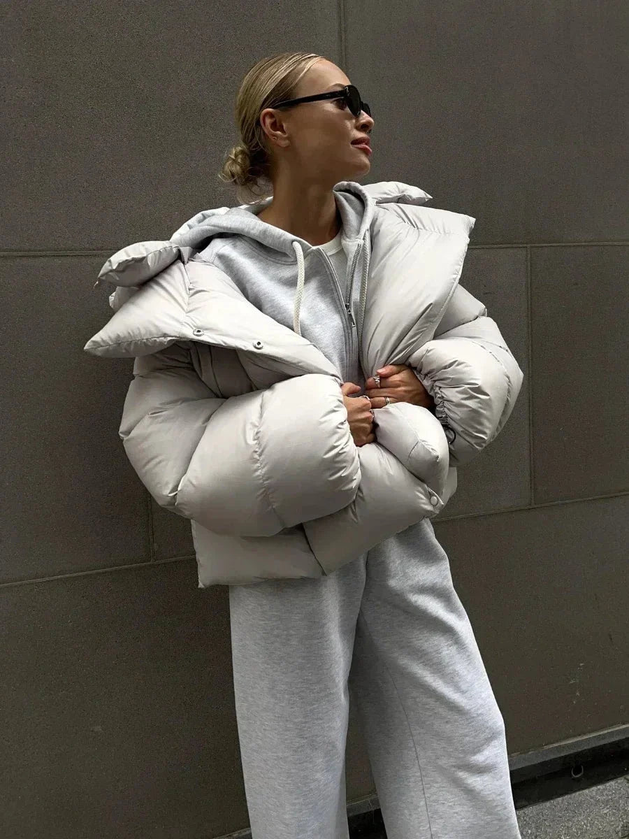 Womens Winter Warmer Hooded Puffer Jacket Coat — dettaglio