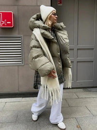 Womens Winter Warmer Hooded Puffer Jacket Coat — vista completa